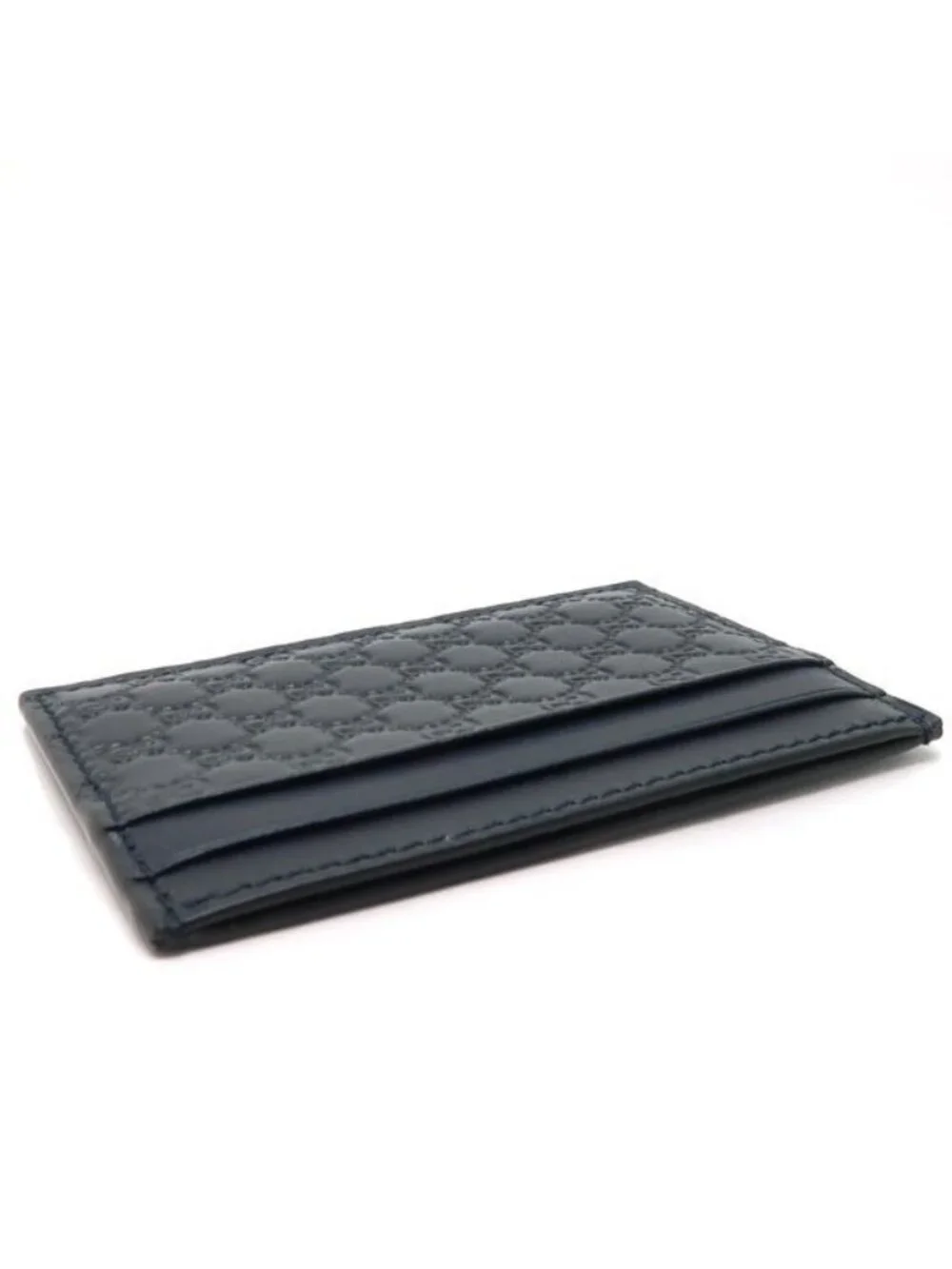 Gucci Card Case Micro Guccissima Leather Holder Navy - Picture 3 of 8